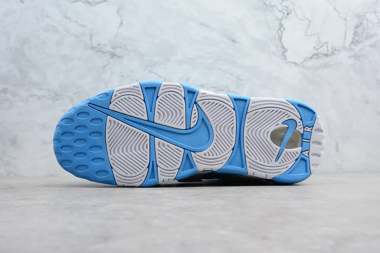 Nike Air More Uptempo Light Blue and White Basketball Shoes 6