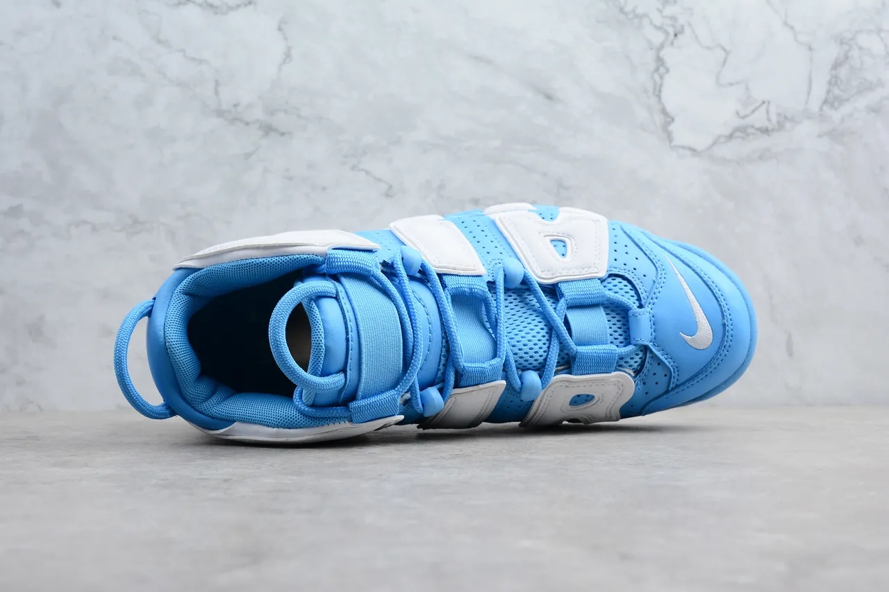 Nike Air More Uptempo Light Blue and White Basketball Shoes 7