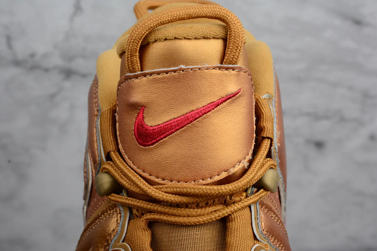 Nike Air More Uptempo Tan Leather High-Top Basketball Shoes 3