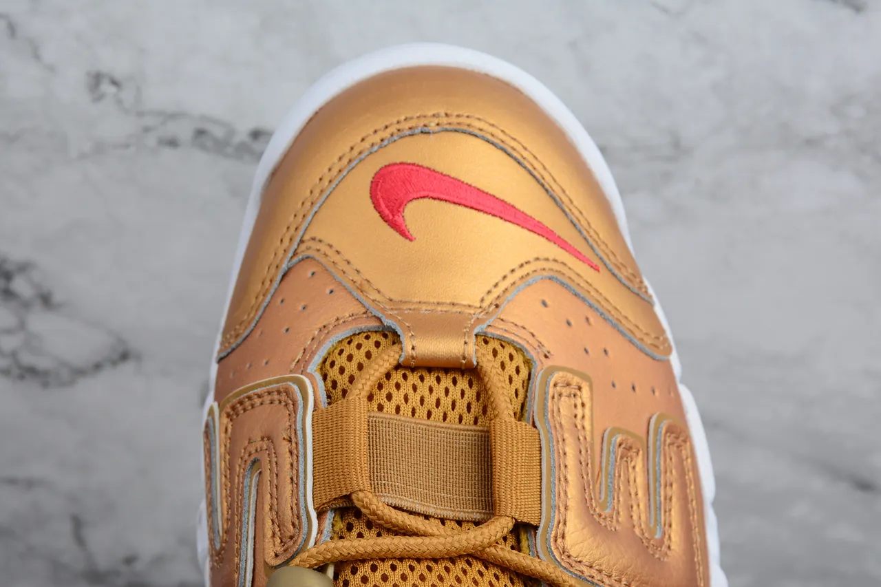 Nike Air More Uptempo Tan Leather High-Top Basketball Shoes 4