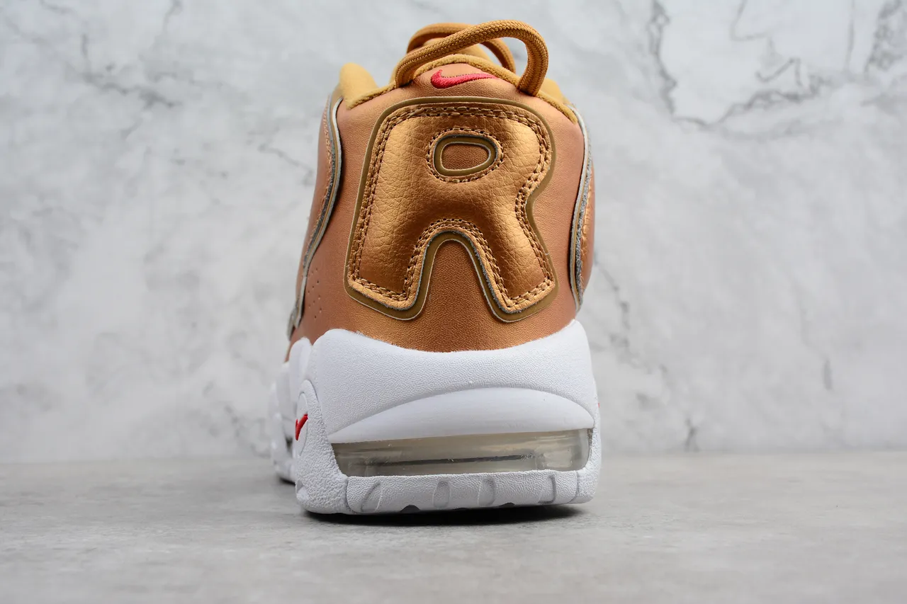 Nike Air More Uptempo Tan Leather High-Top Basketball Shoes 5