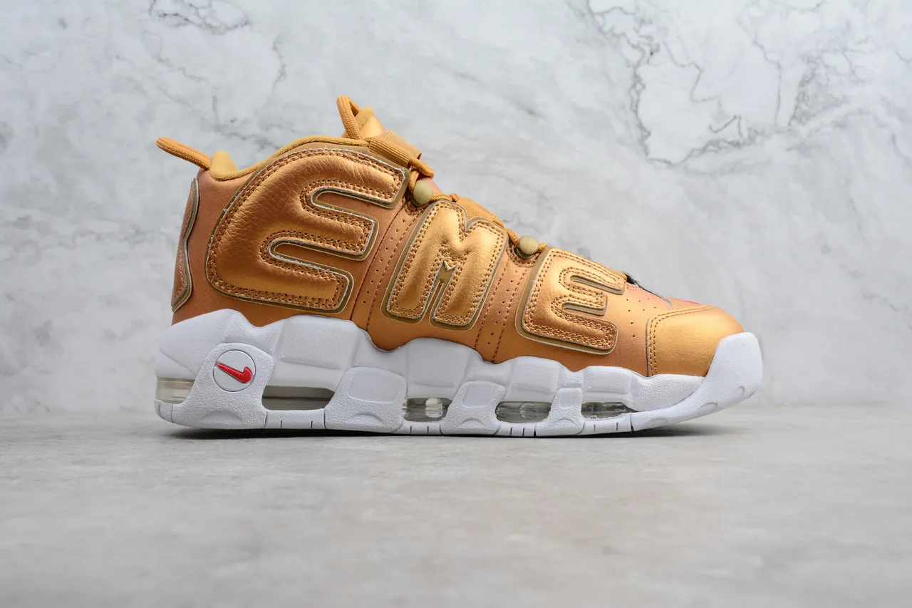 Nike Air More Uptempo Tan Leather High-Top Basketball Shoes 8