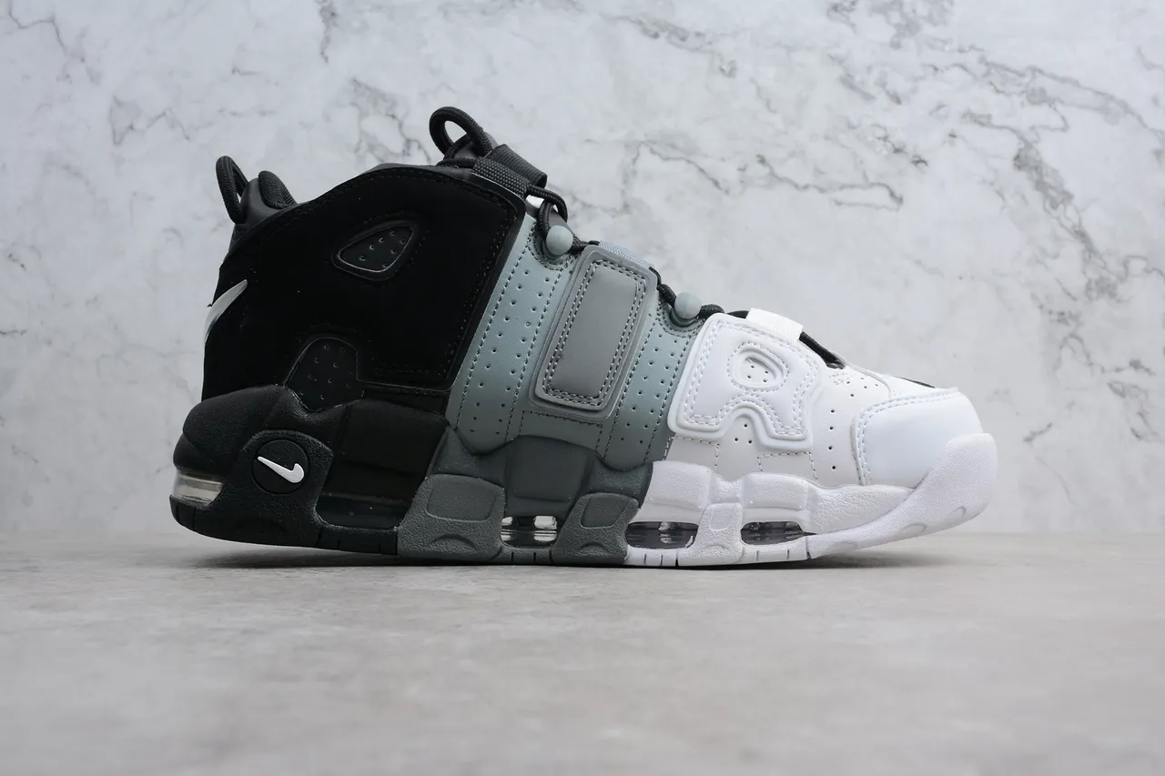 Nike Air More Uptempo White Gray Black Basketball Shoes 6