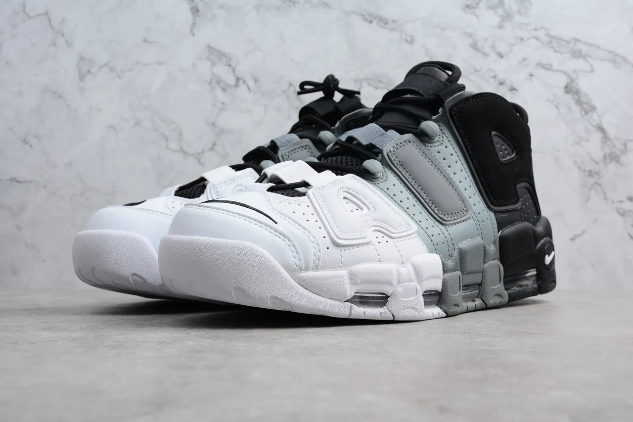 Nike Air More Uptempo White Gray Black Basketball Shoes 7