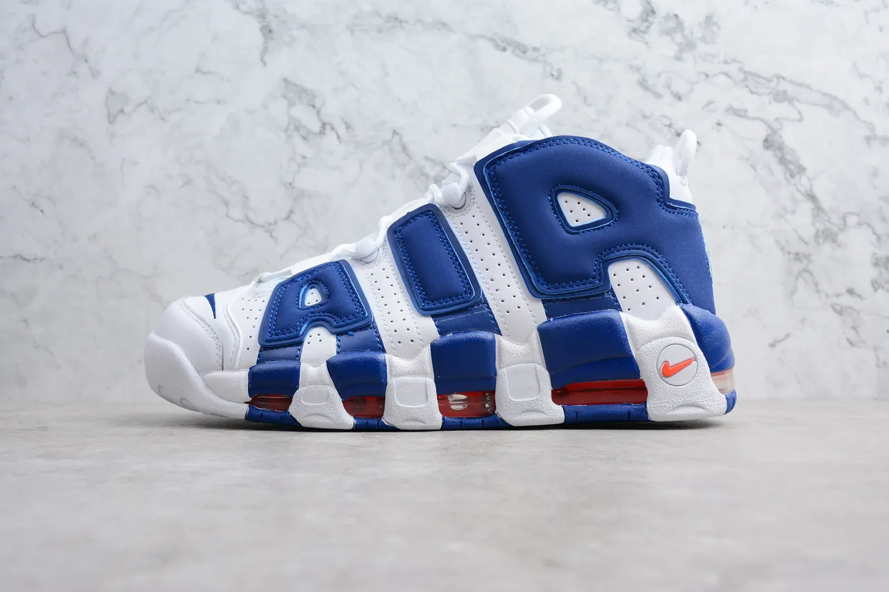 Nike Air More Uptempo White Royal Blue Red Basketball Shoes 8