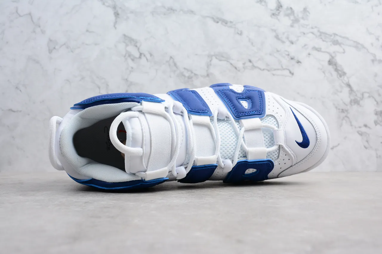 Nike Air More Uptempo White Royal Blue Red Basketball Shoes 6