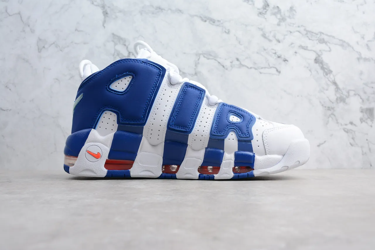 Nike Air More Uptempo White Royal Blue Red Basketball Shoes 9
