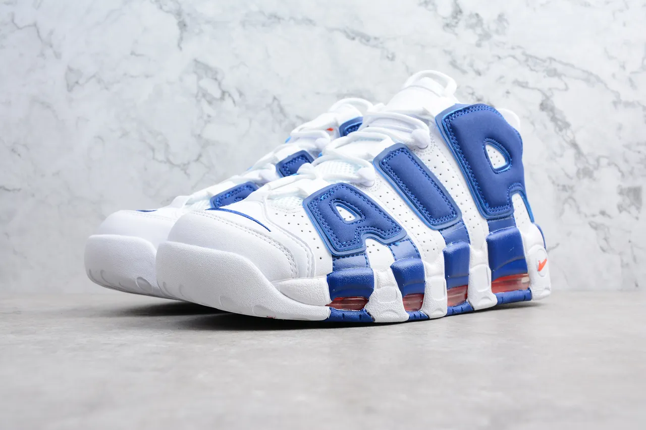 Nike Air More Uptempo White Royal Blue Red Basketball Shoes 7