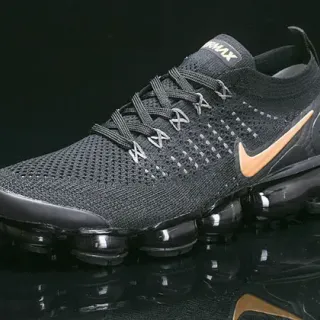 Nike Air VaporMax Black and Metallic Gold Lifestyle Sneakers