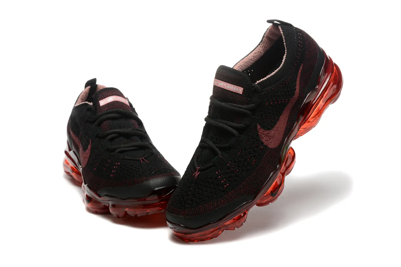 Nike Air VaporMax Black Red Flyknit Running Shoes 2