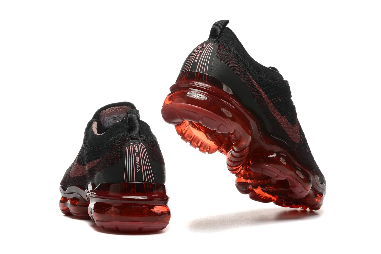 Nike Air VaporMax Black Red Flyknit Running Shoes 3