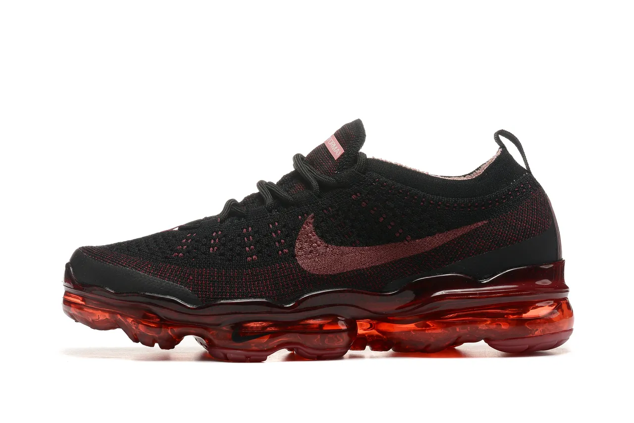 Nike Air VaporMax Black Red Flyknit Running Shoes 4