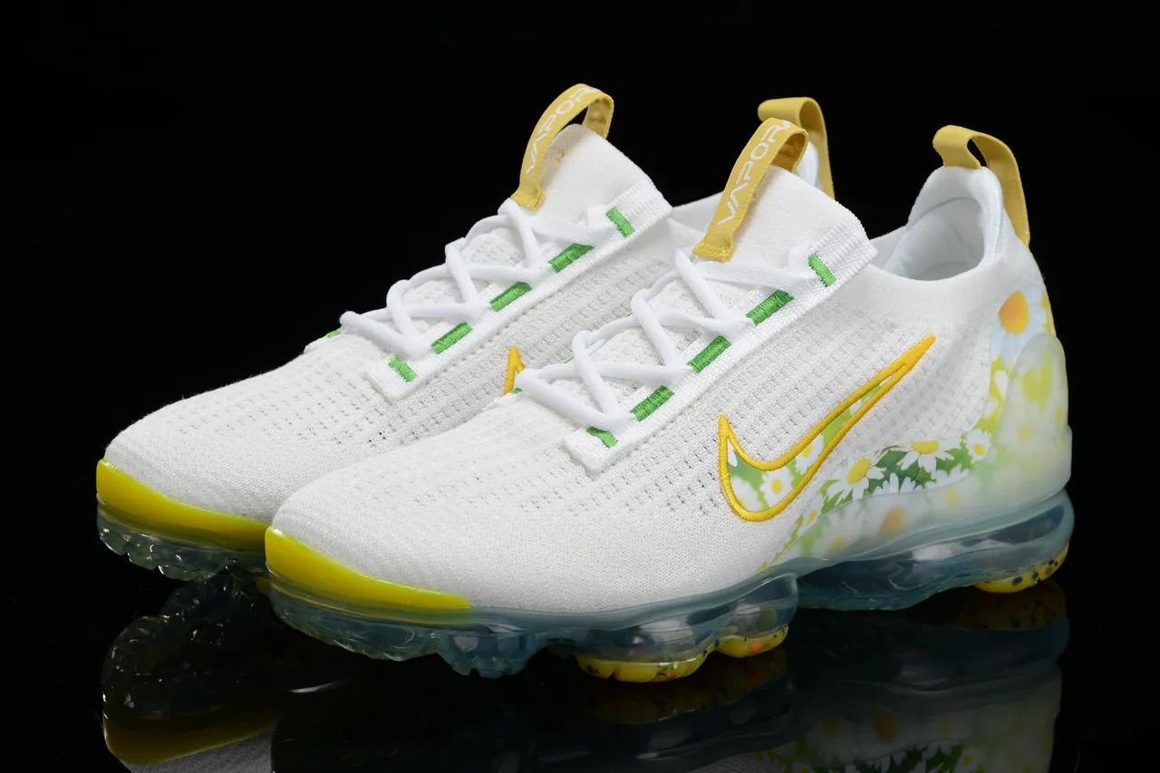 Nike Air VaporMax Daisy Print White Yellow Green Lifestyle Sneakers 8