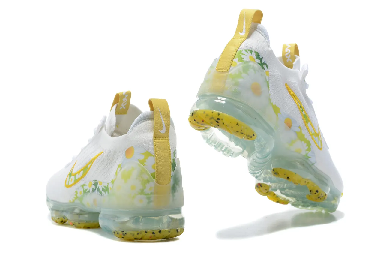 Nike Air VaporMax Daisy Print White Yellow Green Lifestyle Sneakers 10