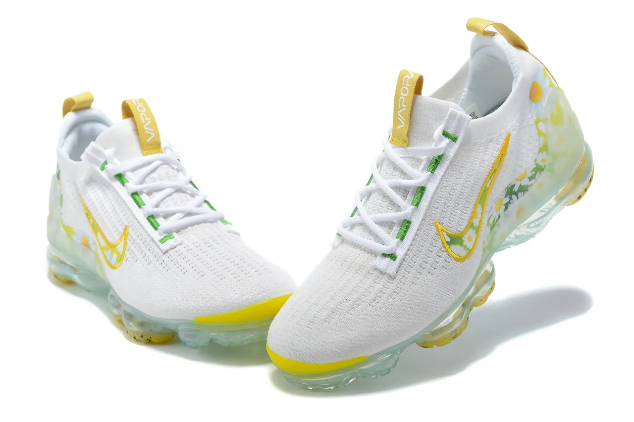 Nike Air VaporMax Daisy Print White Yellow Green Lifestyle Sneakers 11