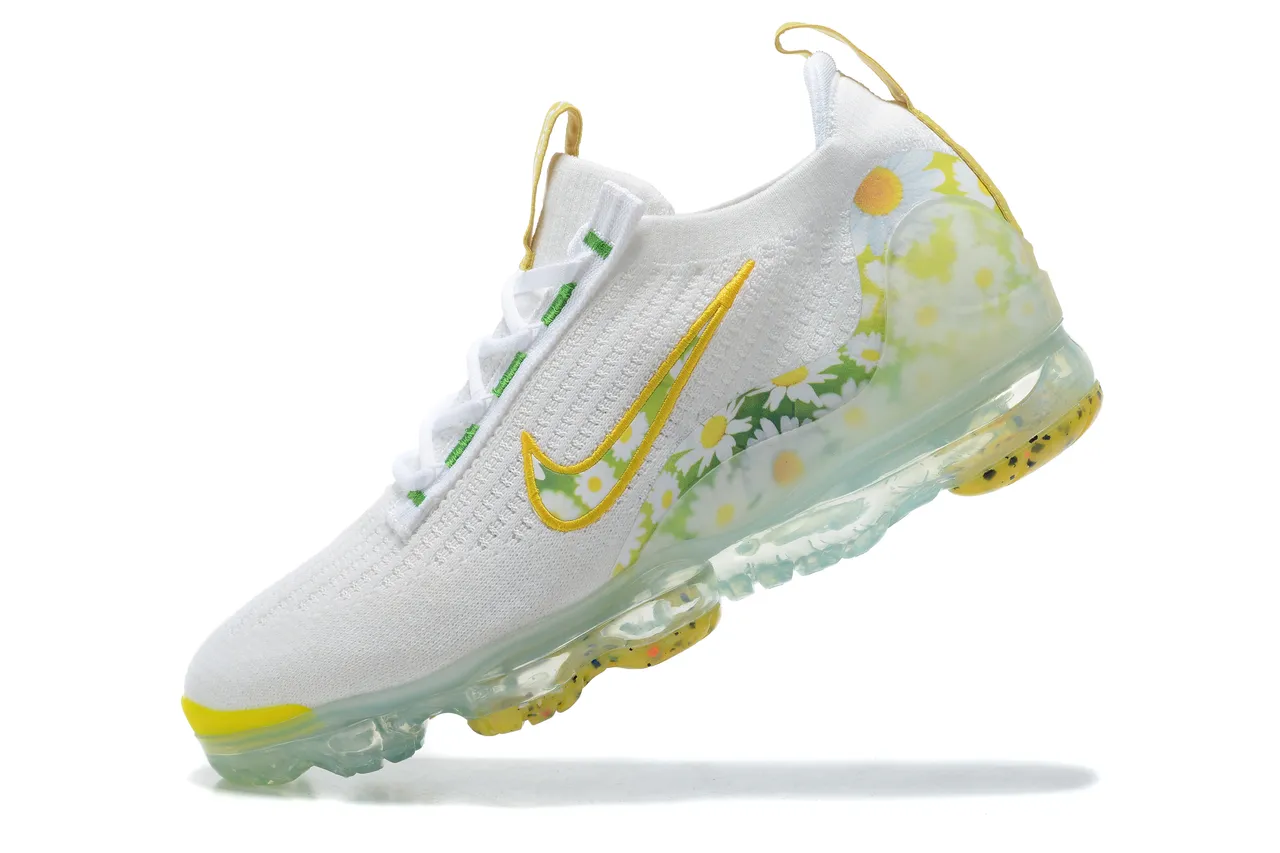 Nike Air VaporMax Daisy Print White Yellow Green Lifestyle Sneakers 12
