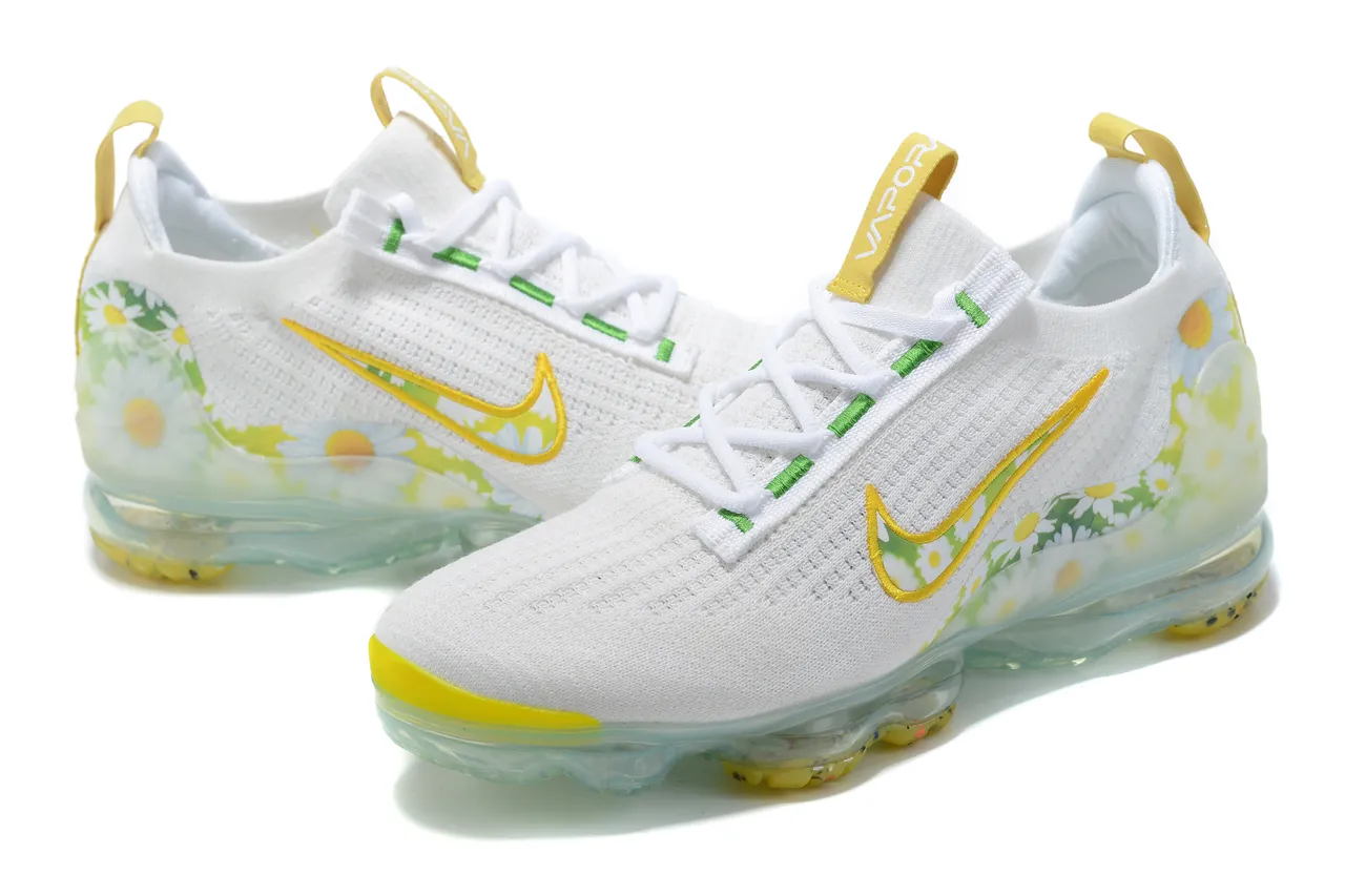 Nike Air VaporMax Daisy Print White Yellow Green Lifestyle Sneakers 13