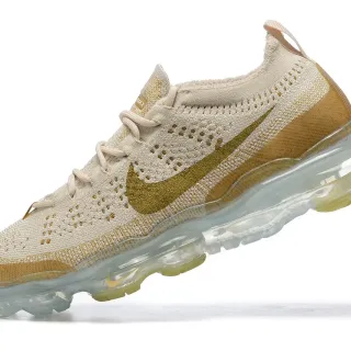 Nike Air VaporMax Flyknit Beige and Gold Lifestyle Sneakers