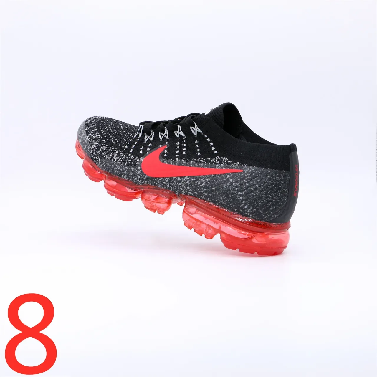 Nike Air VaporMax Flyknit Chaussures de course Noir Gris Rouge 2