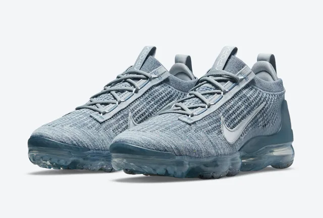 Nike Air VaporMax Flyknit Gray Blue Lifestyle Sneakers 5