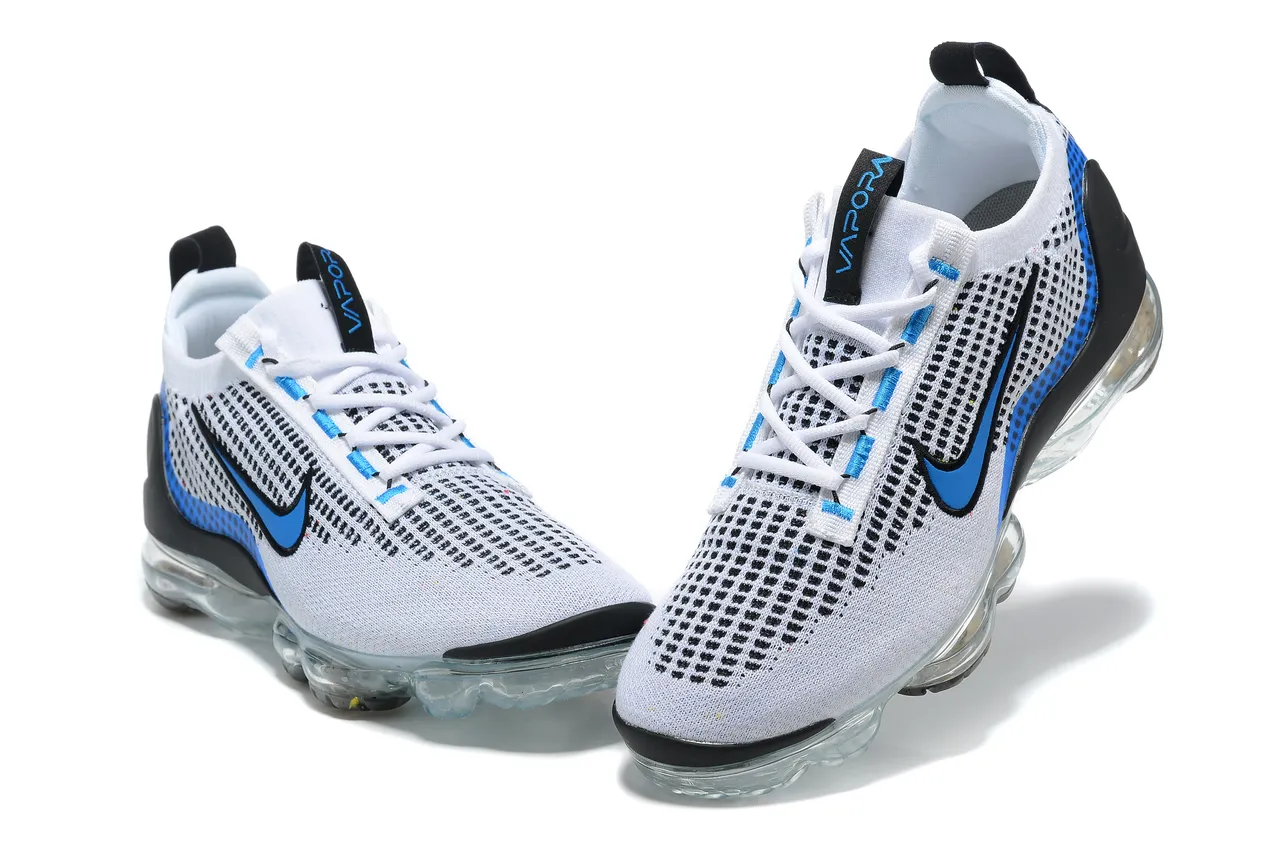 Nike Air VaporMax Flyknit White Blue Black Lifestyle Sneakers 3