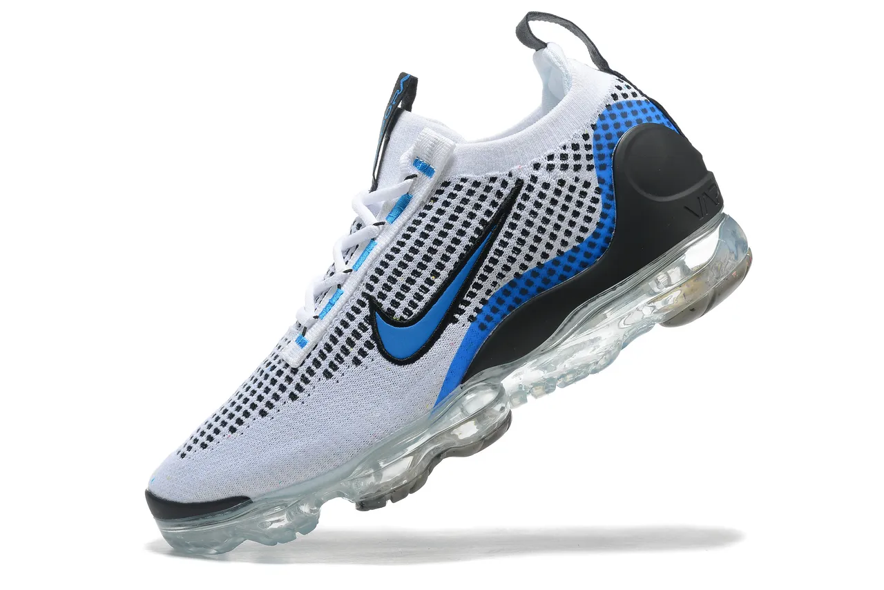Nike Air VaporMax Flyknit White Blue Black Lifestyle Sneakers 4