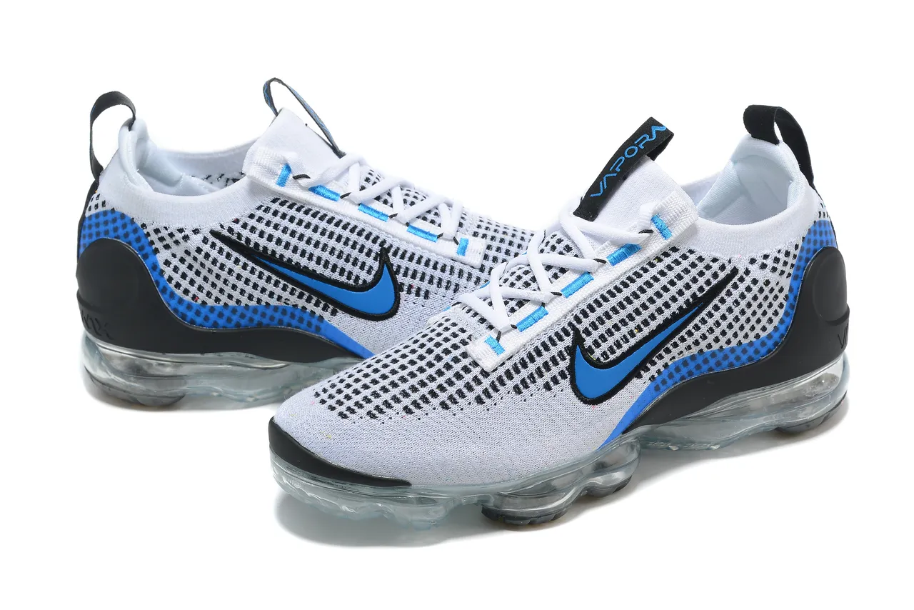 Nike Air VaporMax Flyknit White Blue Black Lifestyle Sneakers 5