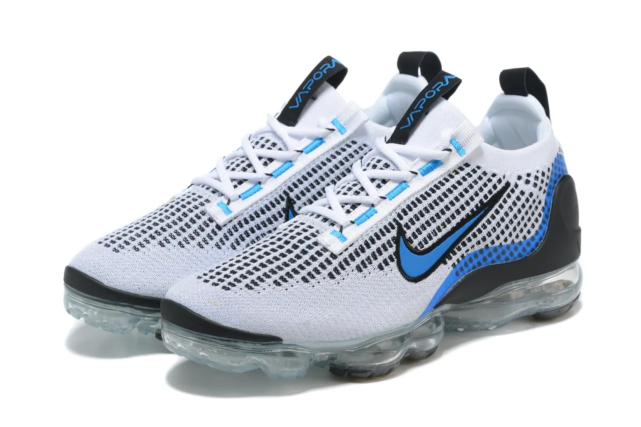 Nike Air VaporMax Flyknit White Blue Black Lifestyle Sneakers 7