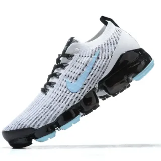 Nike Air VaporMax Flyknit White Blue Knit Upper Visible Cushioning Lifestyle Sneakers