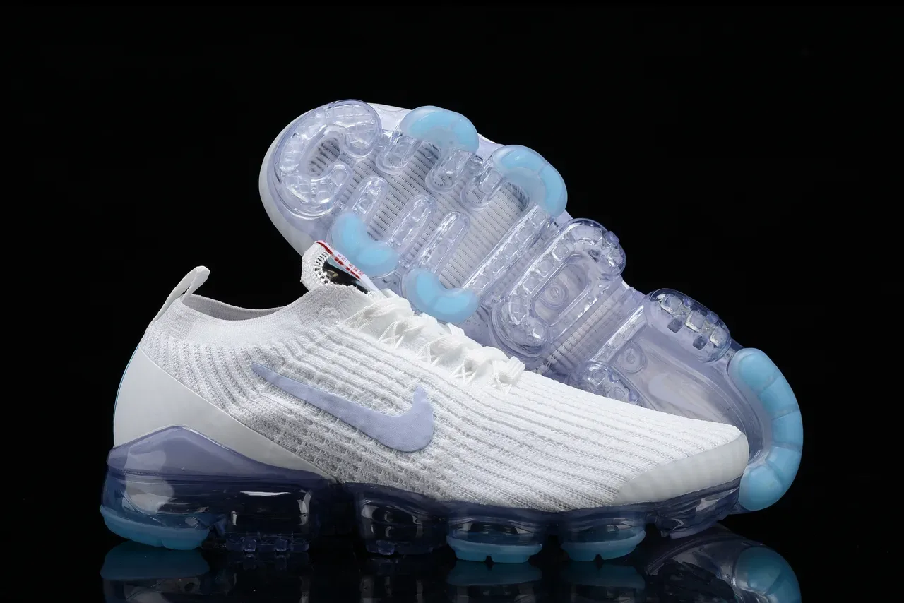 Nike Air VaporMax Flyknit White Light Blue Lifestyle Sneakers 3