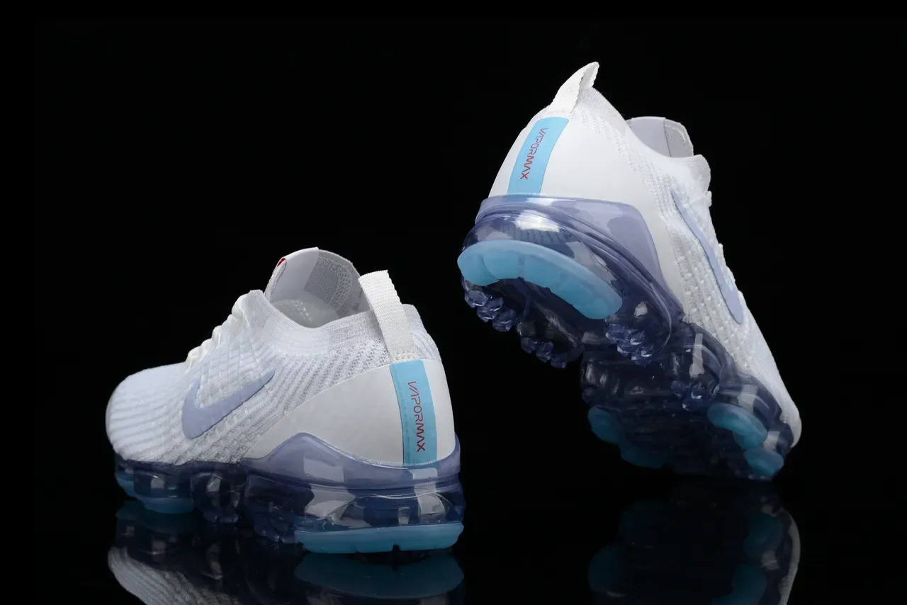 Nike Air VaporMax Flyknit White Light Blue Lifestyle Sneakers 6