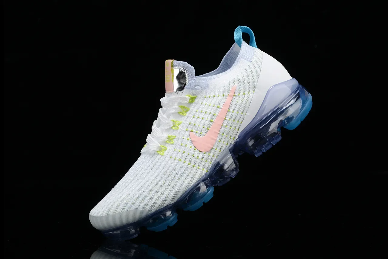Nike Air VaporMax Flyknit White Light Blue Lifestyle Sneakers 7