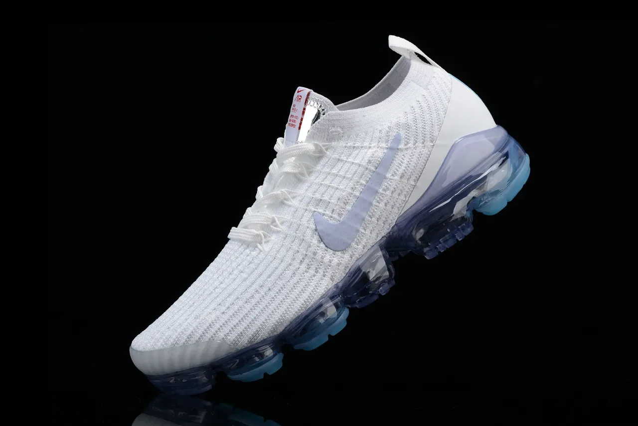 Nike Air VaporMax Flyknit White Light Blue Lifestyle Sneakers 8