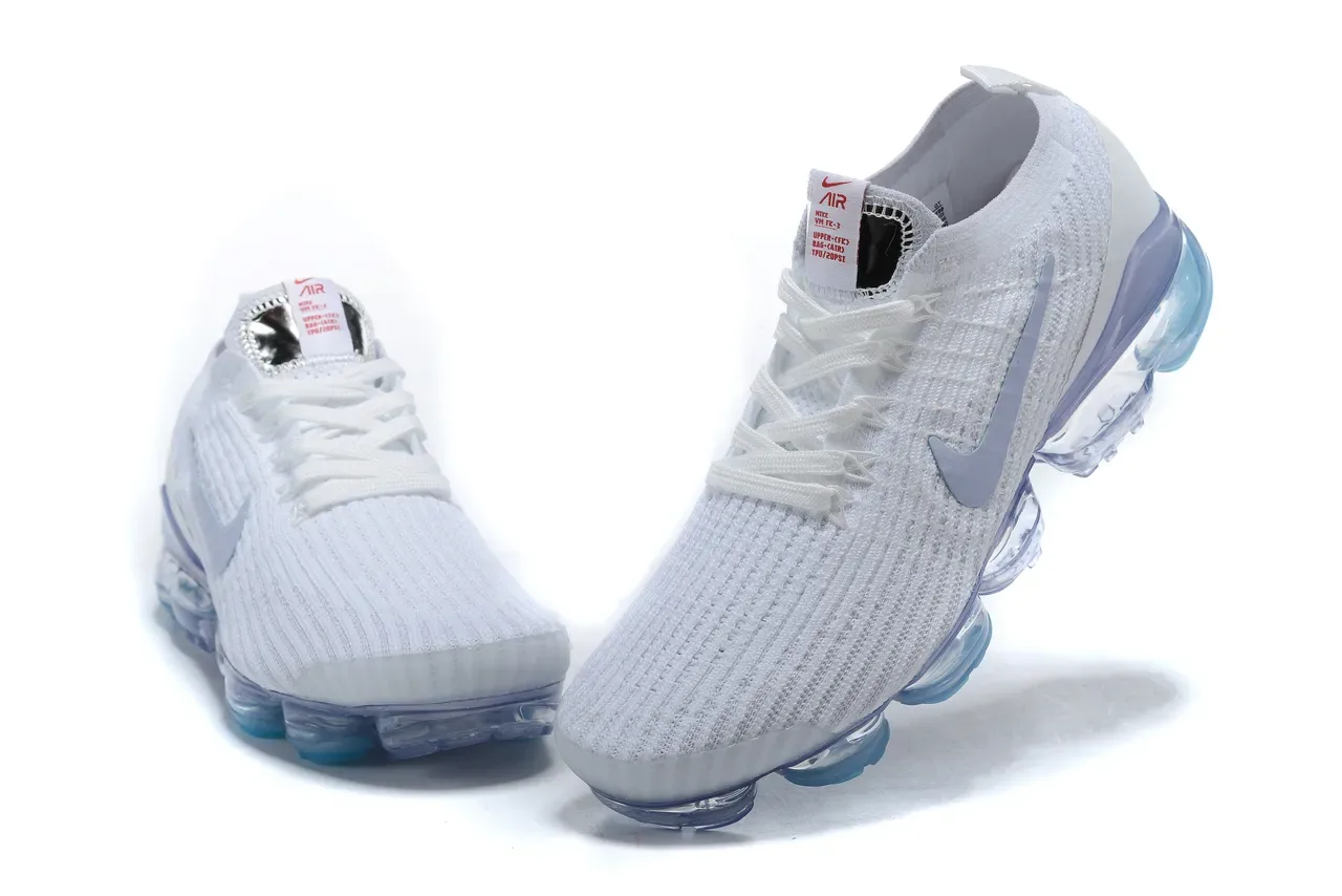 Nike Air VaporMax Flyknit White Light Blue Lifestyle Sneakers 10