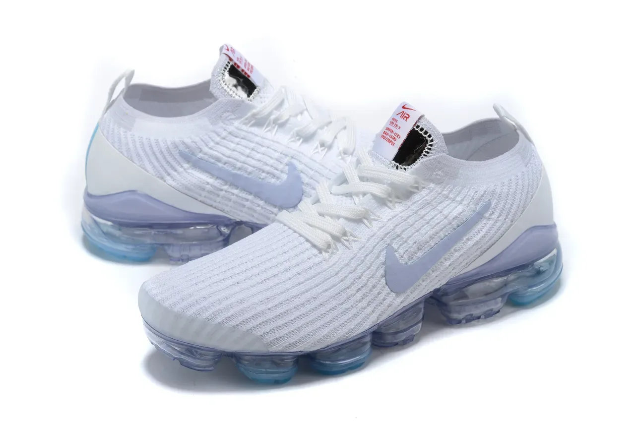 Nike Air VaporMax Flyknit White Light Blue Lifestyle Sneakers 12