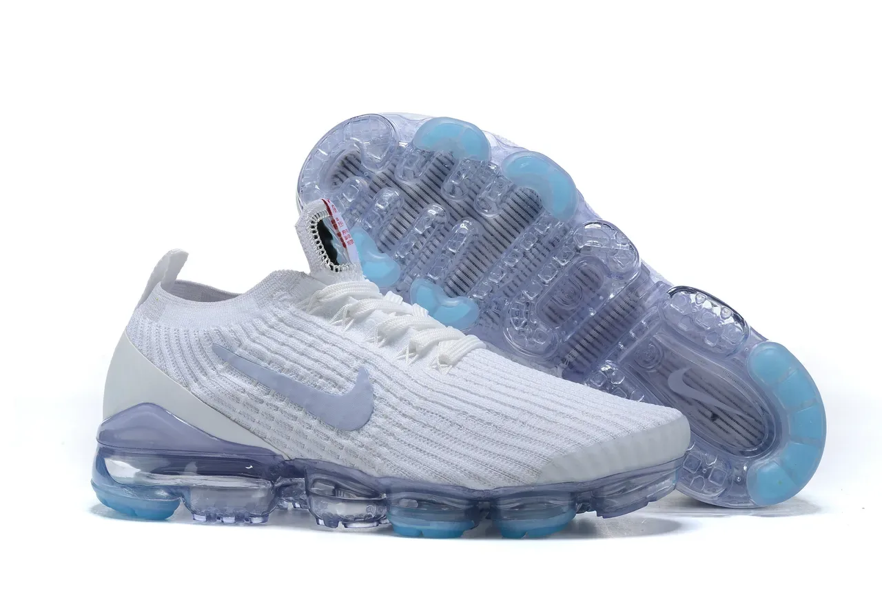 Nike Air VaporMax Flyknit White Light Blue Lifestyle Sneakers 14