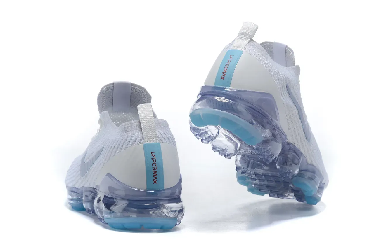 Nike Air VaporMax Flyknit White Light Blue Lifestyle Sneakers 15