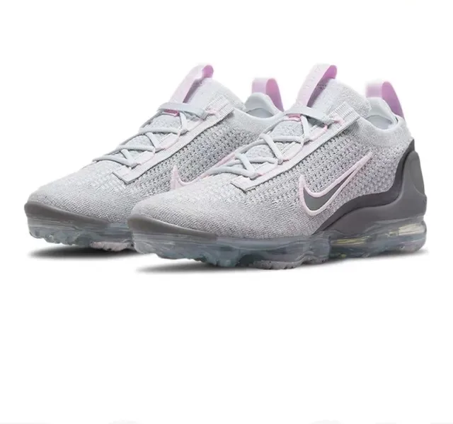 Nike Air VaporMax Flyknit Women's Gray and Pink Lifestyle Sneakers 5