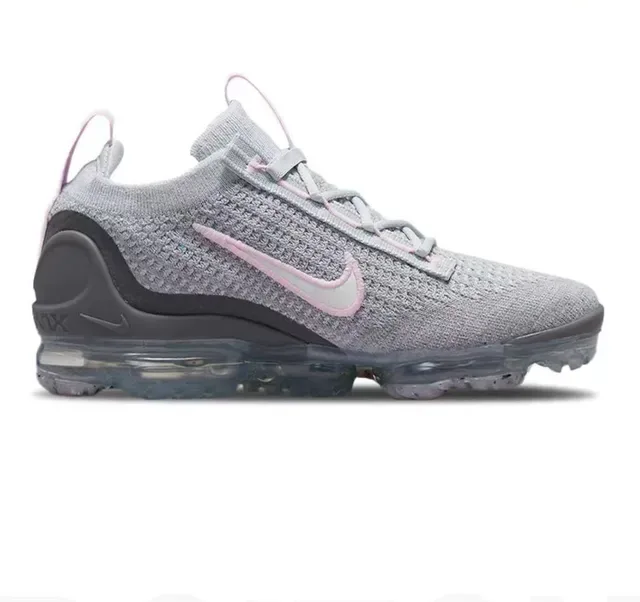 Nike Air VaporMax Flyknit Women's Gray and Pink Lifestyle Sneakers 6