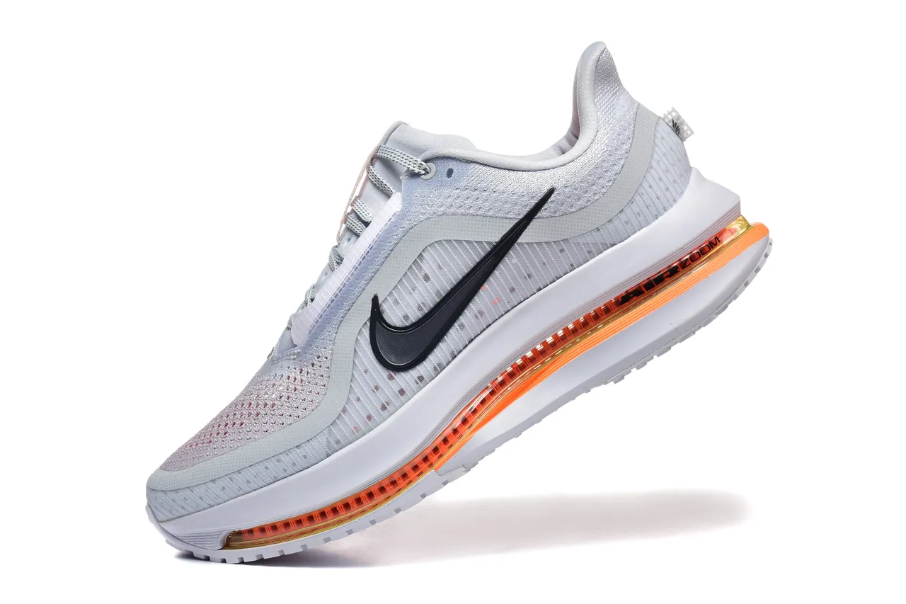Nike Air Zoom Pegasus Gris Naranja Malla Engineered Superior Unidad Visible Largo Completo Zapatillas de Running 10