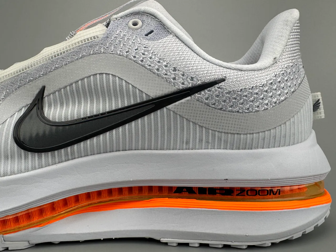 Nike Air Zoom Pegasus Gris Naranja Malla Engineered Superior Unidad Visible Largo Completo Zapatillas de Running 11