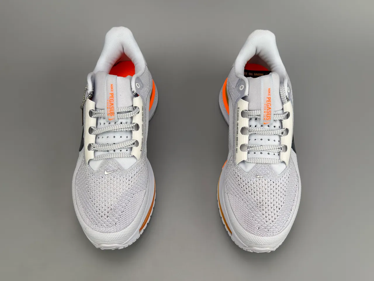 Nike Air Zoom Pegasus Gris Naranja Malla Engineered Superior Unidad Visible Largo Completo Zapatillas de Running 7