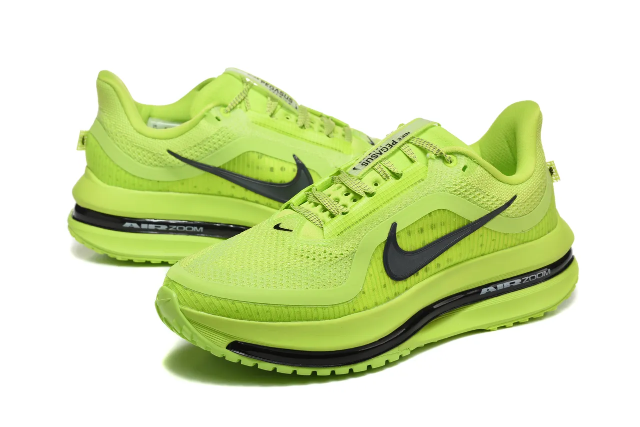 Nike Air Zoom Pegasus Vert Noir Respirant Tricoté Maille Supérieure Swoosh Overlay Chaussures de course 4