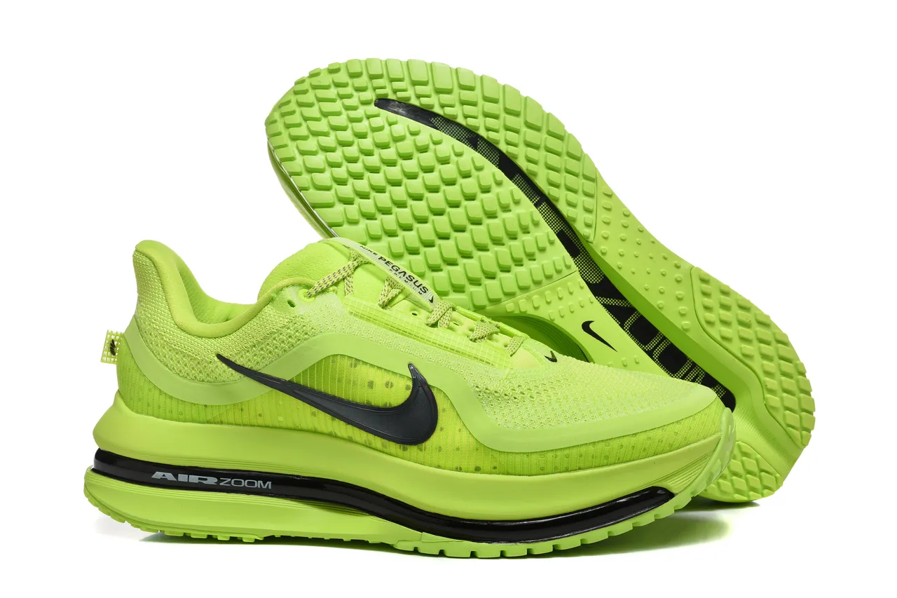 Nike Air Zoom Pegasus Vert Noir Respirant Tricoté Maille Supérieure Swoosh Overlay Chaussures de course 5