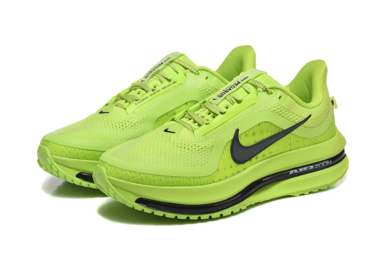 Nike Air Zoom Pegasus Vert Noir Respirant Tricoté Maille Supérieure Swoosh Overlay Chaussures de course 6