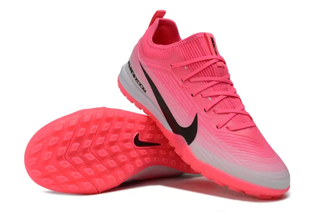 Nike Air Zoom وردي أسود صوفي أعلى تدرج عشب أحذية كرة القدم 3