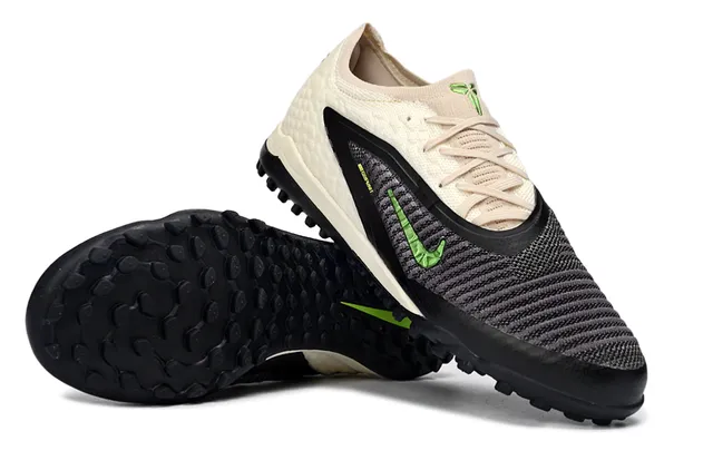 Nike Beige Verde Knit Upper Synthetic Cage Overlay Sapatos de futebol turf 3