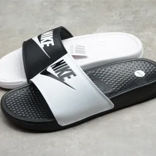 Nike Benassi JDI Black and White Two-Tone Slippers