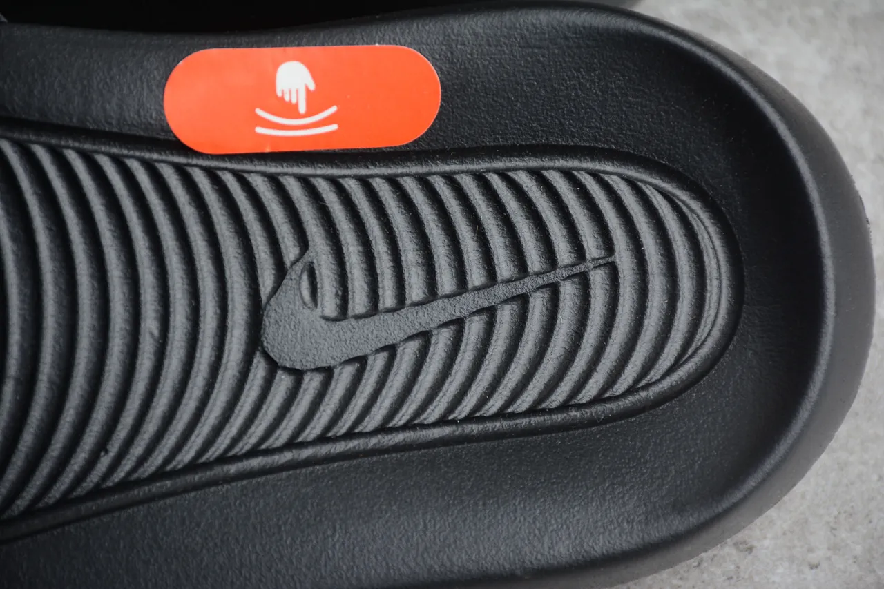 Nike Benassi JDI Black White Logo Slippers 3
