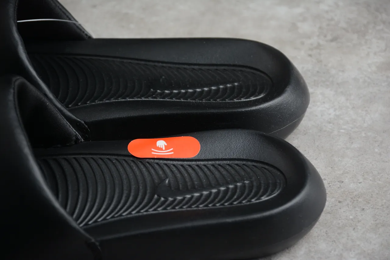 Nike Benassi JDI Black White Logo Slippers 5
